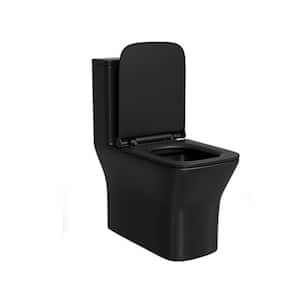 1-piece 1.1/1.6 GPF Dual Flush Elongated Standard Toilet in Black, Seat Included