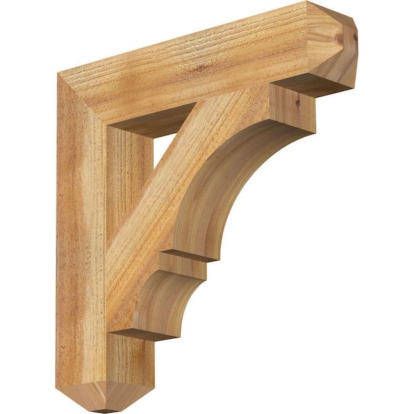 Ekena Millwork 4 in. x 20 in. x 20 in. Western Red Cedar Balboa Craftsman Rough Sawn Bracket