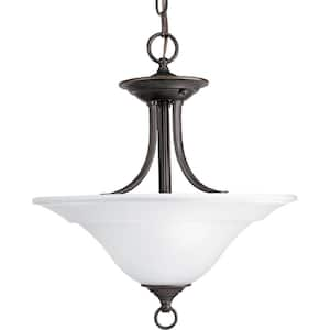 Trinity Antique Bronze 2-Light Semi-Flush Mount