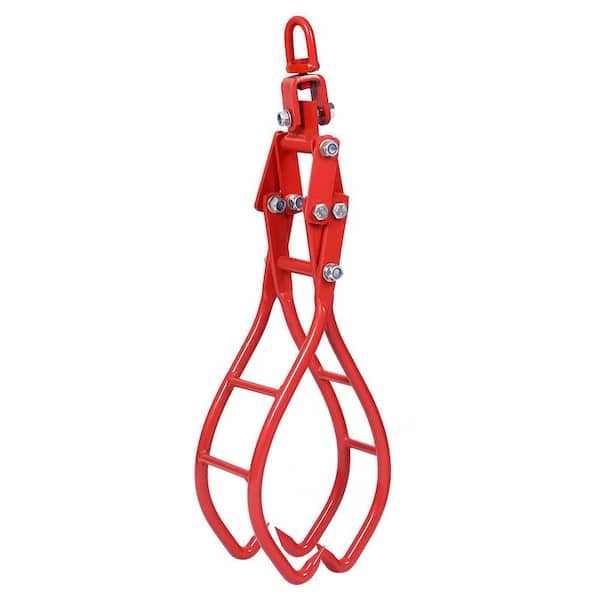 Amucolo 4 Claw Red Timber Log Lifting Logging Tongs Grabber Tong