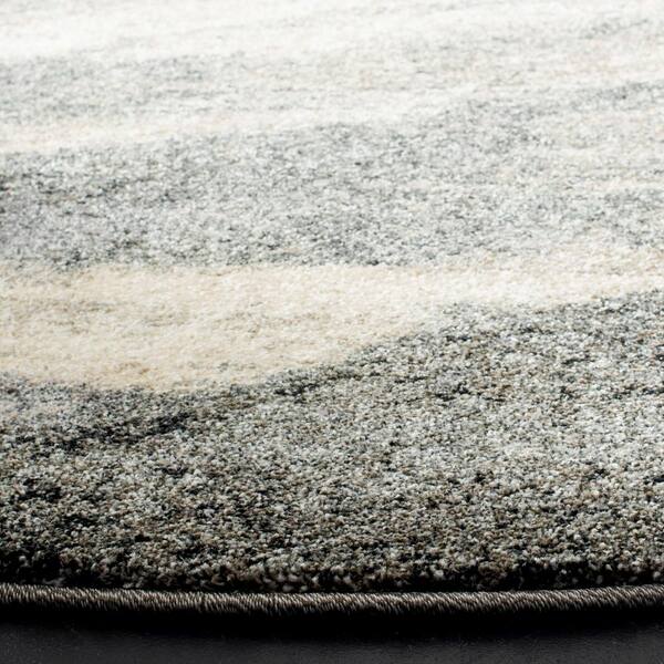 5'x8' Ivory Grey Machine Woven Abstract Industrial Style Indoor Area Rug