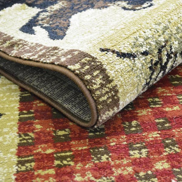 Hearthside Rover Lodge Multi 2 ft. x 8 ft. Woven Animal Print Polypropylene Rectangle Area Rug