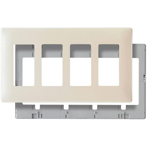 Legrand Almond 4-Gang Decorator/Rocker Wall Plate