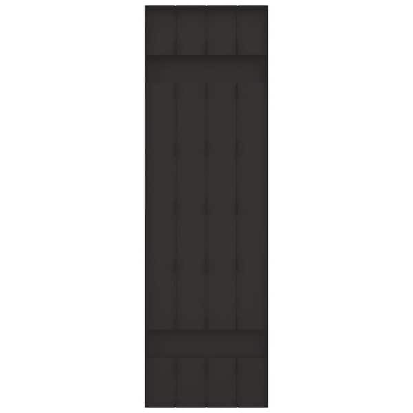 Builders Edge 14 in. W x 51 in. H Vinyl Exterior Joined Board and Batten Shutters Pair in Musket Brown - image 5