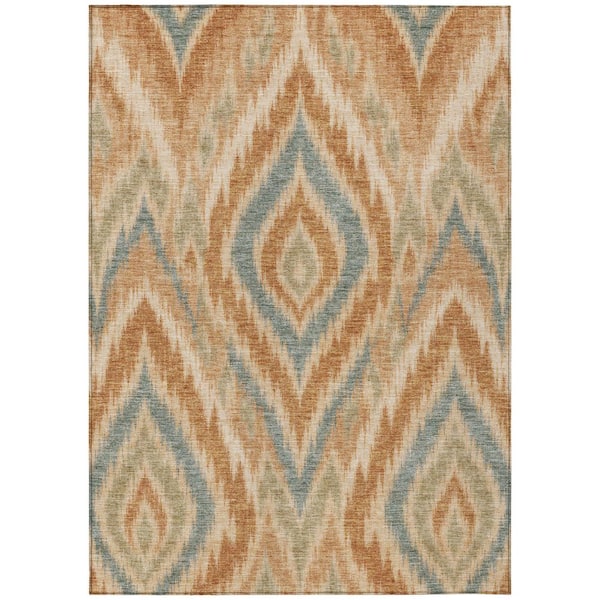 Chantille Machine Washable Indoor/Outdoor Abstract ACN3071 Terracotta 5 ft. x 7 ft. 6 in. Area Rug