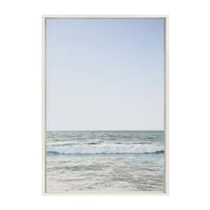 Sylvie Pale Blue Sea by The Creative Bunch Studio Framed Canvas Coastal Art Print 23 in. x 33 in.