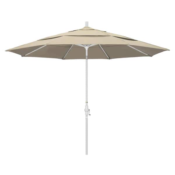 California Umbrella 11 ft. Aluminum Collar Tilt Double Vented Patio Umbrella in Beige Pacifica