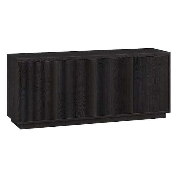 Meyer&Cross Hanson 57.13 in. Black Grain TV Stand Fits TV's up to