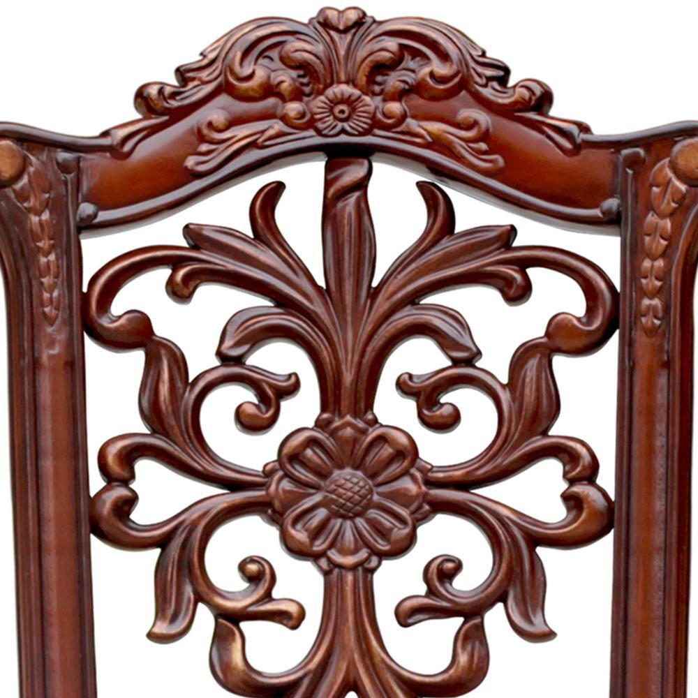 Vendome High Back Brown Faux Leather and Wood Side Chair Set