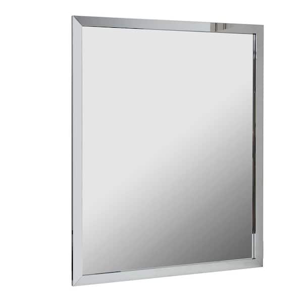 CRAFT + MAIN Reflections 30 in. W x 36 in. H Single Wall Framed Mirror in Chrome