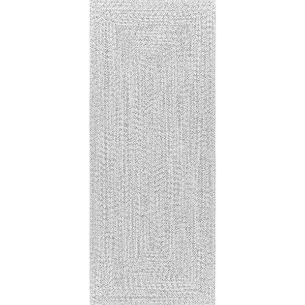 nuLOOM Lefebvre Casual Braided Ivory 3 ft. x 6 ft. Indoor/Outdoor Runner Patio Rug