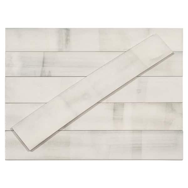 ANDOVA Uno Lova Gray Off-White 3 in. x 15 in. Matte Gray Porcelain Subway Floor and Wall Tile (12.59 sq. ft./Case)