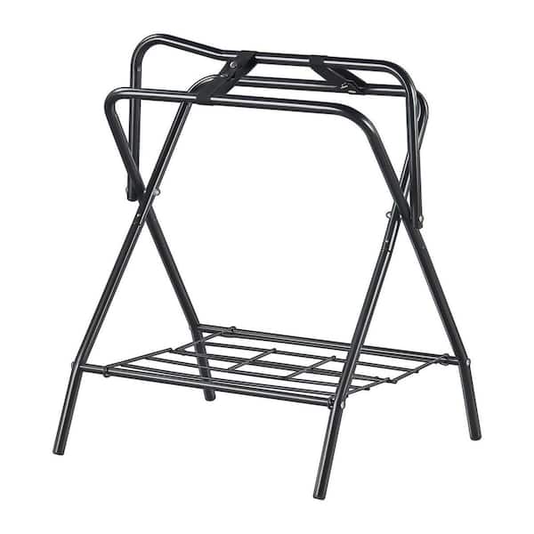 31.5 in. H x 25.5 in. W x 22.2 in. D Black Folding Saddle Rack, Portable Freestanding Horse Saddle Stand