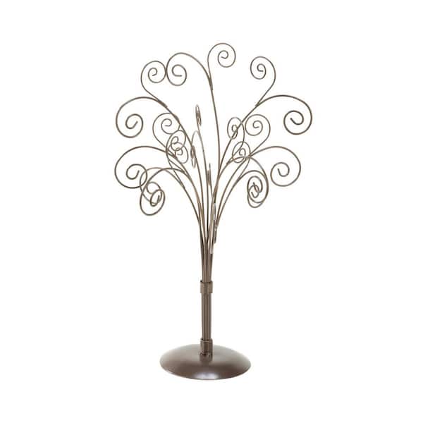 TRIPAR INTERNATIONAL, INC. 16.5 in. 11-Arm with 22 Scrolls Bronze Metal Table Top Tree (1-Pack)