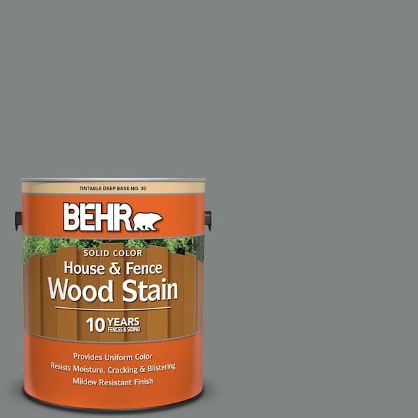 BEHR 1 gal. #6795 Slate Gray Solid Color House and Fence Exterior Wood Stain