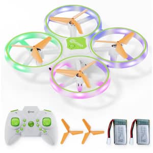 7 in. TD1 Kids Indoor Outdoor RC Easy to Fly Quadcopter Drone with LED Lights with 3d Flip