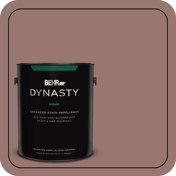 1 gal. #N160-5 Chocolate Delight One-Coat Hide Semi-Gloss Enamel Interior Stain-Blocking Paint & Primer