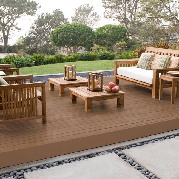 BEHR DECKplus 5 gal. #PPU4-01 Caramel Swirl Solid Color