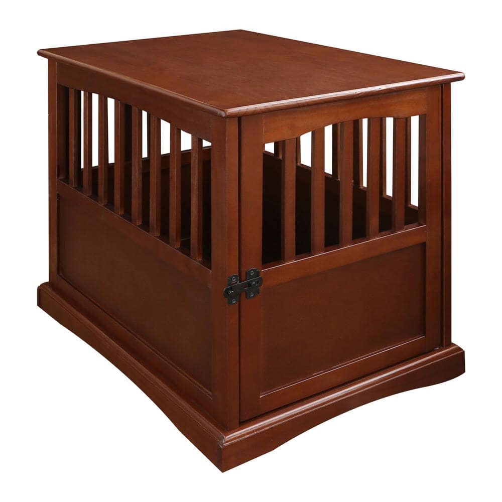 Walnut Solid Wood Pet Crate End Table