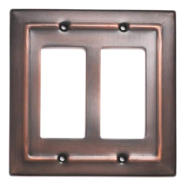 Monarch Abode Architectural 2-Gang 2-Rocker Wall Plate (Antique Copper Finish)