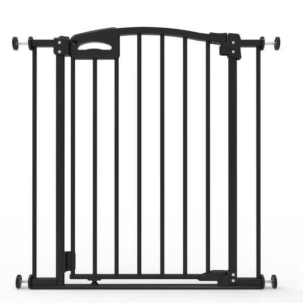 Perma Child Safety 31 in. H Ultimate Baby Gate, Safe Step, Auto Close and Locking Indicator, Pressure Mounted, Black