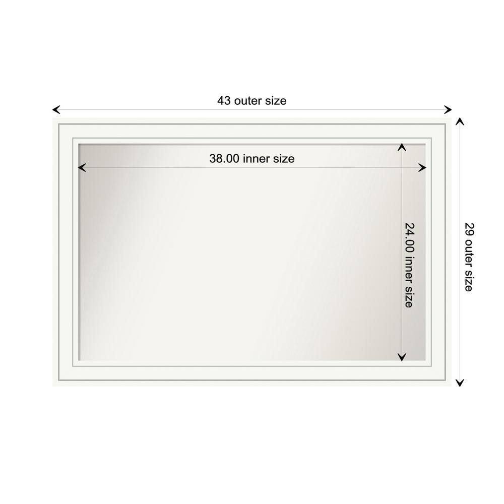 Craftsman White Medium Wood Framed Bathroom Vanity Mirror