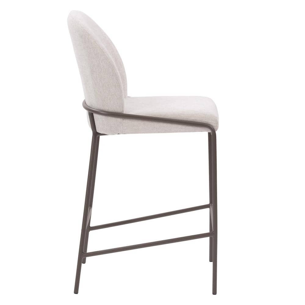 Blakeley High Back Gray Upholstered Side Chair with Metal Legs