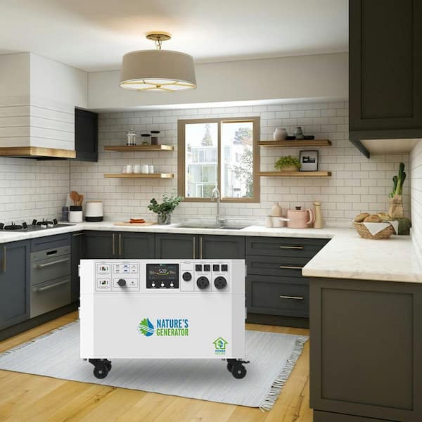 Powerhouse Gold WE 7,200-Watt Electric Switch Solar Generator with (2) 410-Watt Panels, (1) Wind Turbine and Wheels