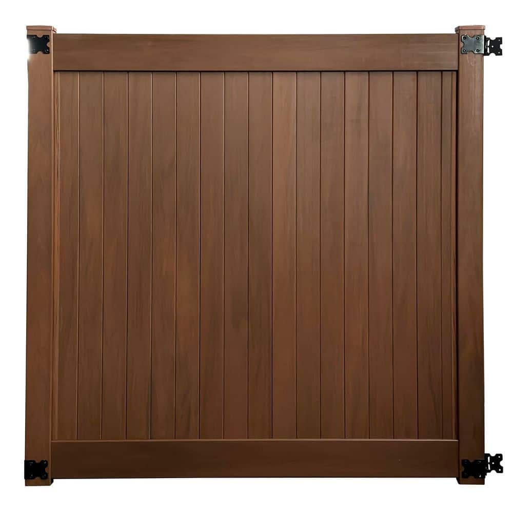 6 ft. W x 6 ft. H Woodgrain Unassembled Vinyl Hickory Fence Gate With Steel Inserts price history on PriceWatchPro