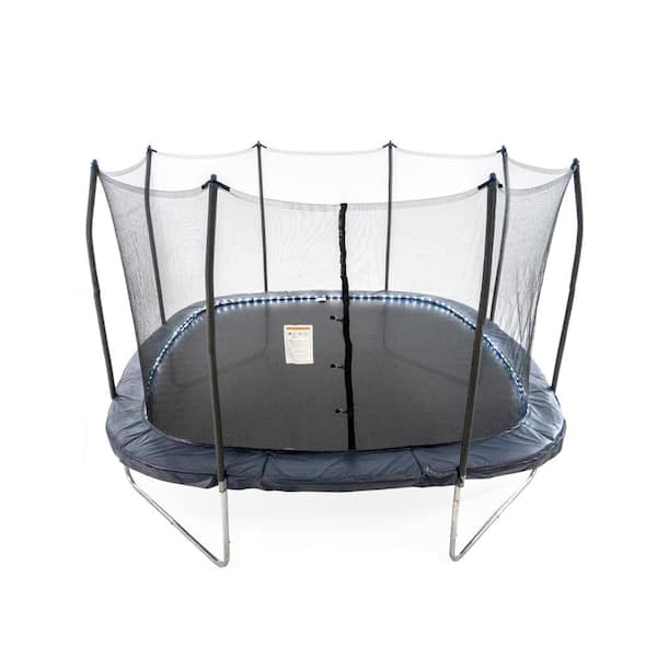 Unbranded Skywalker Trampolines 13 ft. Square Trampoline with Lighted Spring Pad in Navy