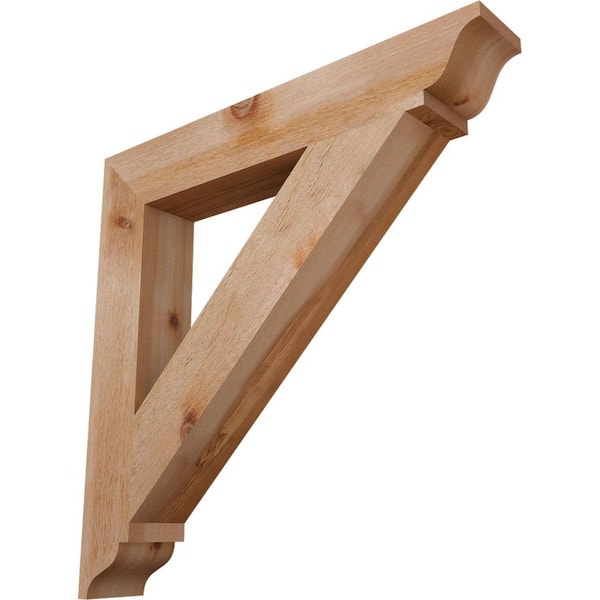 Ekena Millwork 4 in. x 26 in. x 26 in. Western Red Cedar Traditional Rough Sawn Bracket
