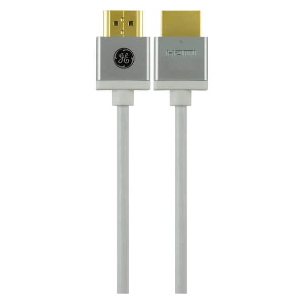 GE 8 ft. 4K HDMI 2.0 Cable with Ethernet and Gold Plated Connectors in Grey
