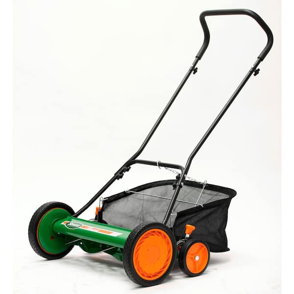 20 in. Manual Walk Behind Reel Lawn Mower, Includes Grass Catcher