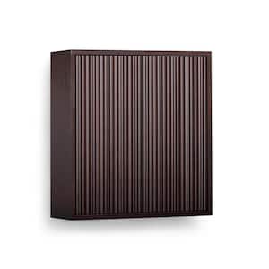 Tremolo 22 in. W x 8 in. D x 24 in. H Bathroom Storage Wall Cabinet in Black with Fluted Push-Open Doors