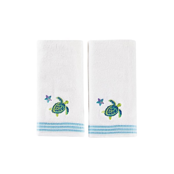 SKL Home Watercolor White Solid Cotton Single Hand Towel