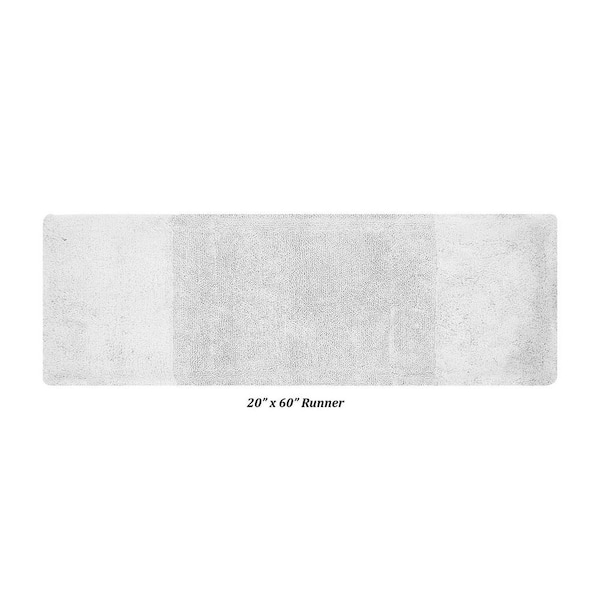 Granada 20 in. x 60 in. White 100% Cotton Runner Bath Rug