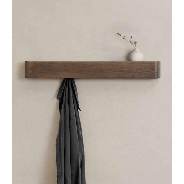 Hide Coat Rack Oak/Dark Wall-Mounted Coat Rack with 8 Hidden Hooks TG-D6-CR1OD - The ...