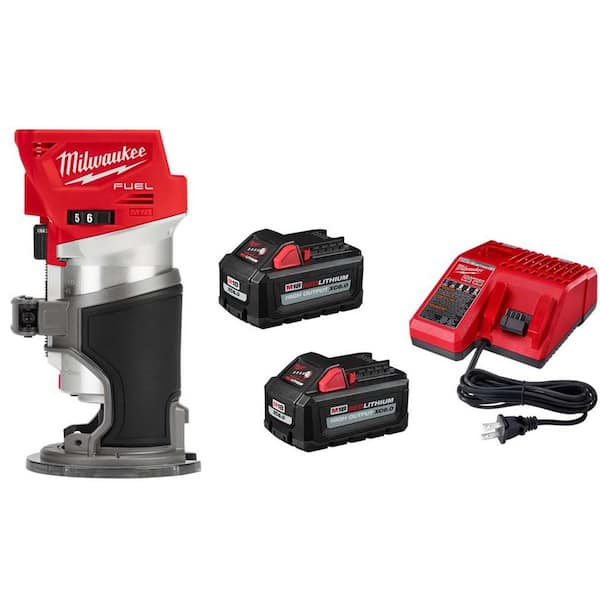 Milwaukee M18 FUEL 18V Lithium-Ion Brushless Cordless Compact Router w/Two 6.0 Ah Battery and Charger