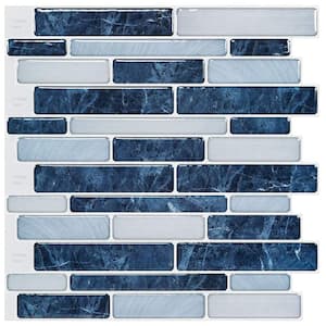 C-Stones Midnight Blue 11.6 in. x 10.5 in. Vinyl Peel and Stick Backsplash Tile for Kitchen (8.7 sq. ft. / pack)