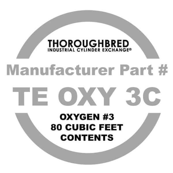 Thoroughbred Industrial Cylinder Exchange #3 Oxygen 80CF Contents