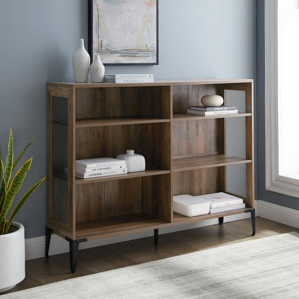 Welwick Designs 40.25 in. Reclaimed Barn Wood 6-shelf Standard Bookcase with Adjustable Shelves