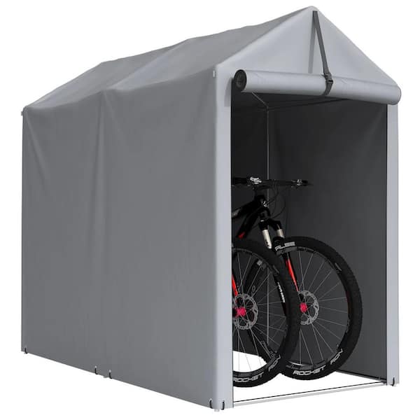3.1 ft. x 5.8 ft. Gray Portable Carport Canopy, Storage Shed