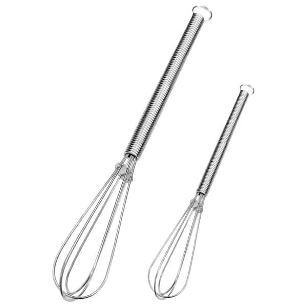 2 Pieces Silver 304 Stainless steel whisk, 5 in. and 7 in. Wire Whisk for Whisking, Mixing Sauces, Blending Ingredients