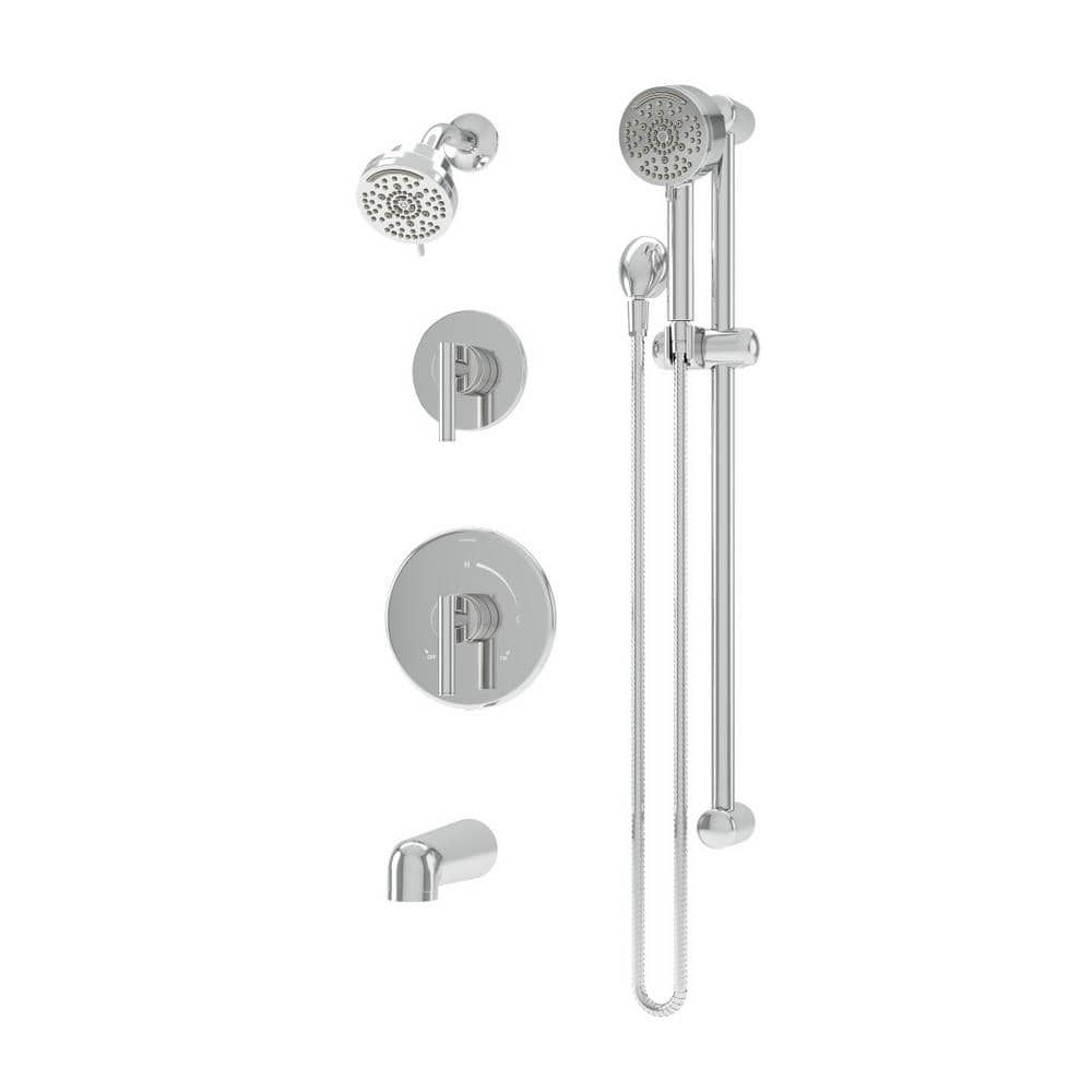 Symmons Dia Hydro Mersion Tub And Shower Trim Kit With 2-Handles And ...