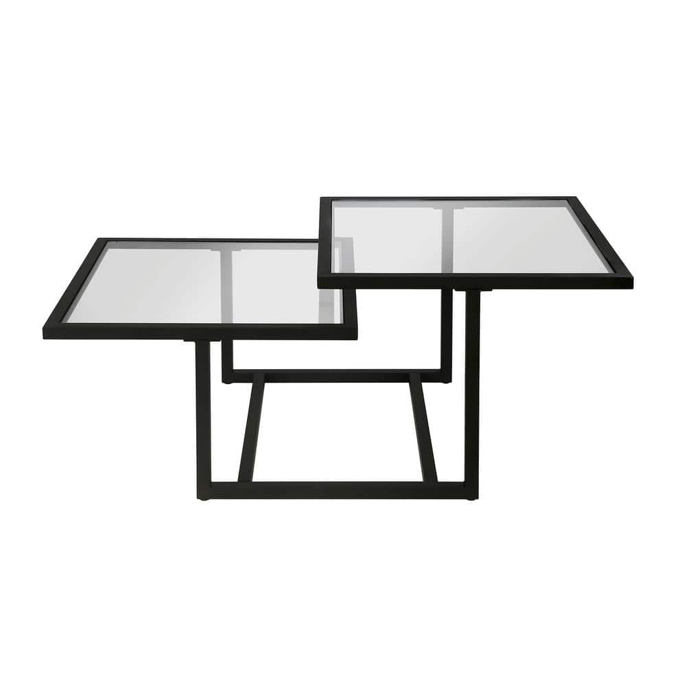 Amalie Blackened Bronze Rectangular Glass Coffee Table, 43"W