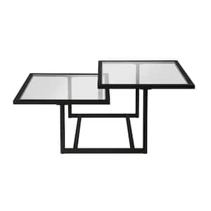 Amalie 43 in. Blackened Bronze Large Rectangle Glass Coffee Table