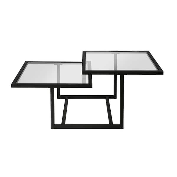 Meyer&Cross Amalie 43 in. Blackened Bronze Large Rectangle Glass Coffee Table