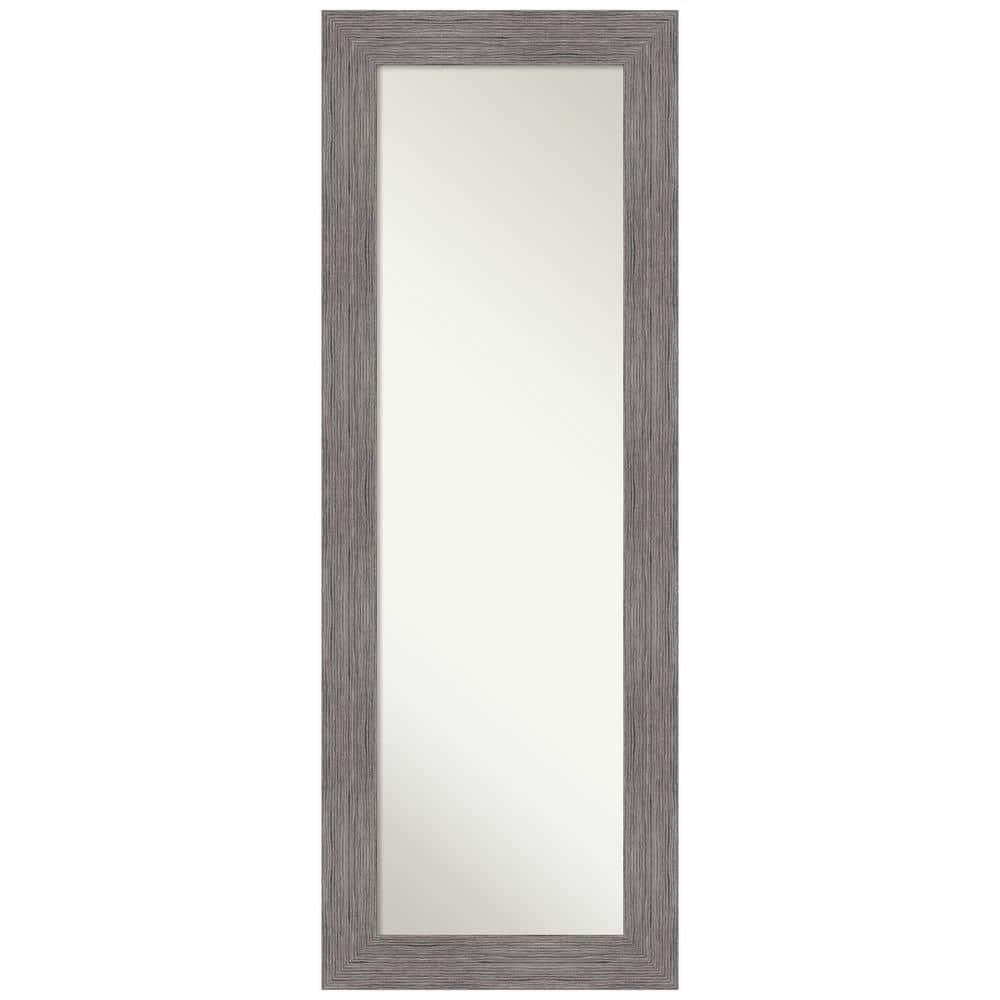 Silver Full Length Bathroom Mirror with Pinstripe Plank Frame
