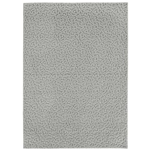 Ivy Silver 7 ft. 6 in. x 9 ft. 6 in. Floral Area Rug