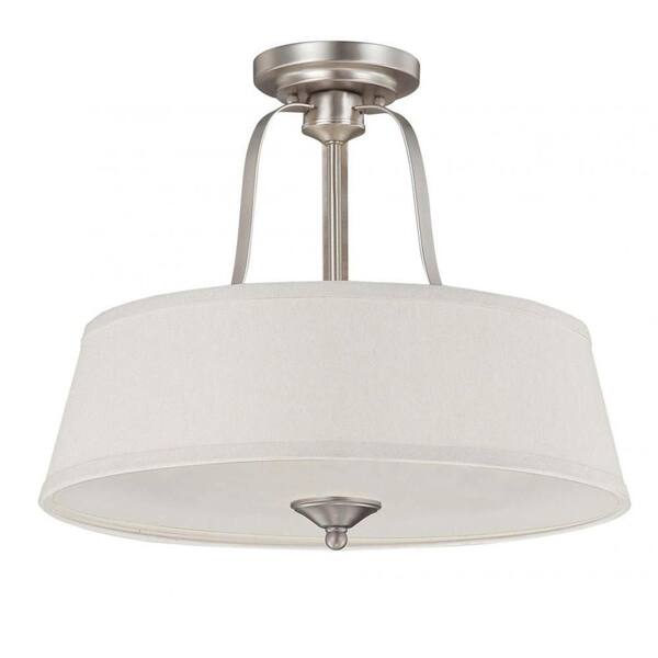 Illumine Rome 3-Light Pewter Semi Flush Mount